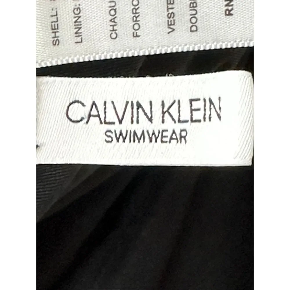 Calvin Klein Black Ruched One Piece Swimsuit Size 16 Tummy Control
